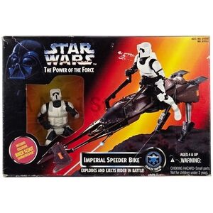 Star Wars The Power of the Force Imperial Speeder Bike w Stormtrooper Kenner 95